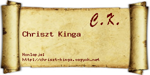 Chriszt Kinga névjegykártya