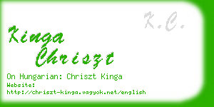 kinga chriszt business card